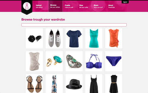 screenshot of the web project mydresscodeapp.com
