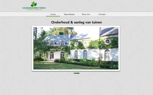 screenshot of the web project van den reyken